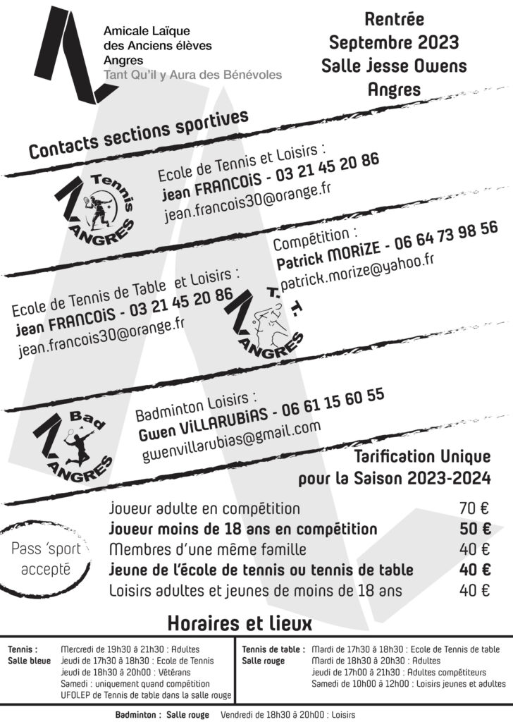 rentrée sportive 2023/2024